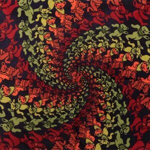 Grateful Dead Wood Spiral Bears Bandana ~ Officially Licensed ~ Brand New!